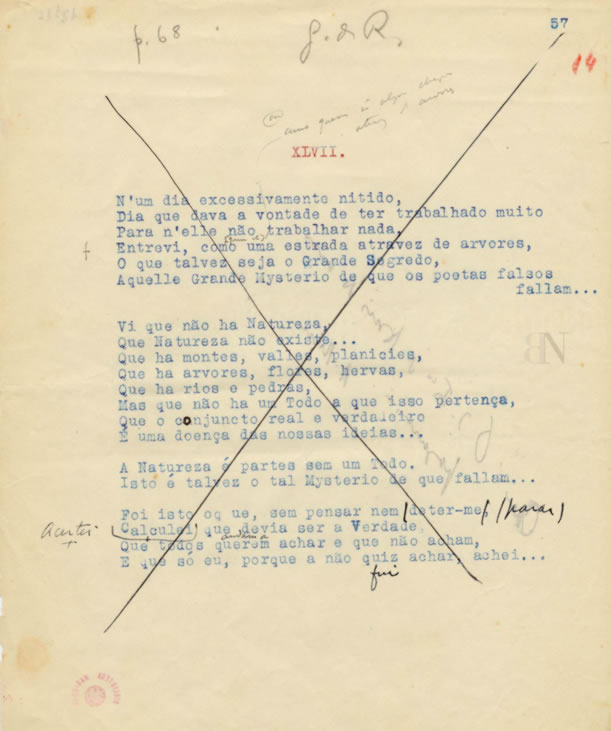 Manuscrito Fernando Pessoa