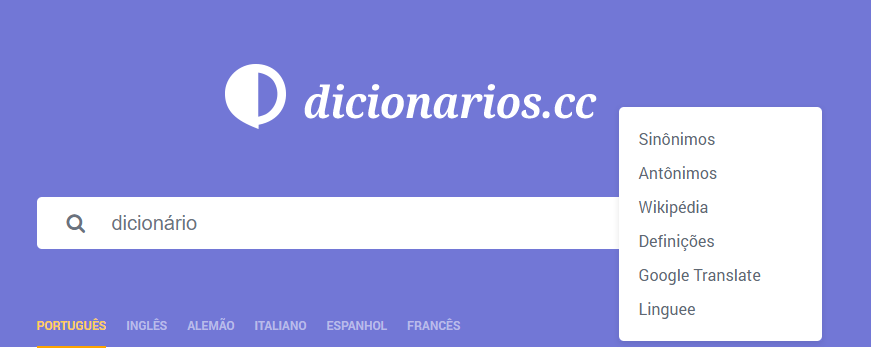 dicionarios _menu