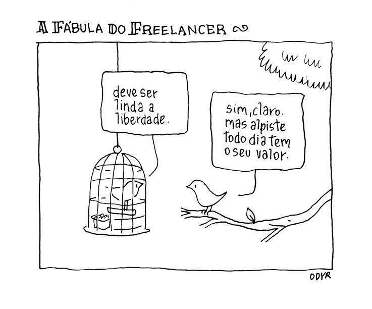 tirinha a fábula do freelancer