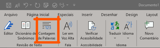 print da aba "revisão do word"